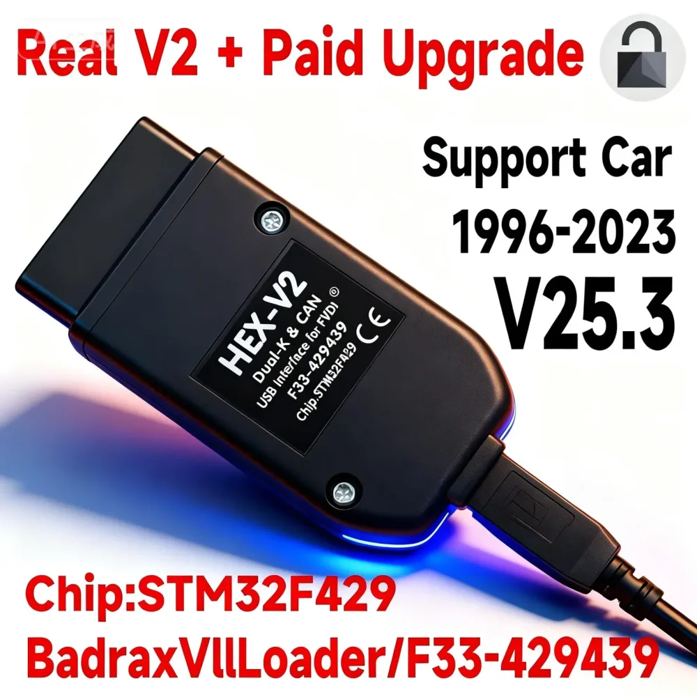 VCDSV25.3 OBD2 Diagnose-Scanner-Tool OEM REAL V2 Mehrsprachiges HEX V2 Kabel für VW Audi Skoda Seat - VCDS-V2 VAG COM