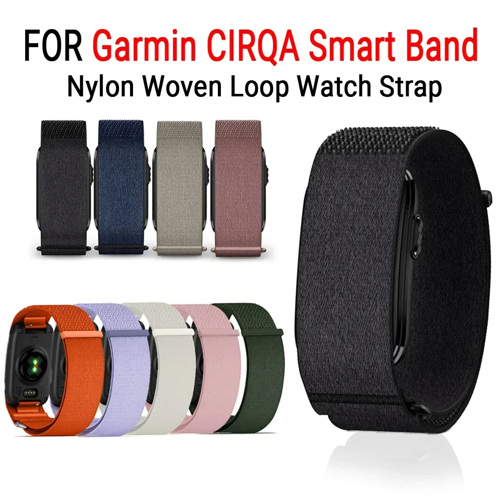 Für Garmin CIRQA Smart Band Gürtel Nylon Gewebtes Uhrenarmband Fitness-Tracker Verstellbare Schlaufe Atmungsaktive Armbänder