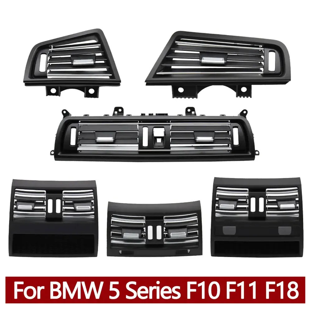 LHD RHD Auto Vorne Hinten Klimaanlage Verchromt AC Vent Grille Outlet Abdeckung Panel Für BMW 5er F10 F11 F18 520i 523i 525i