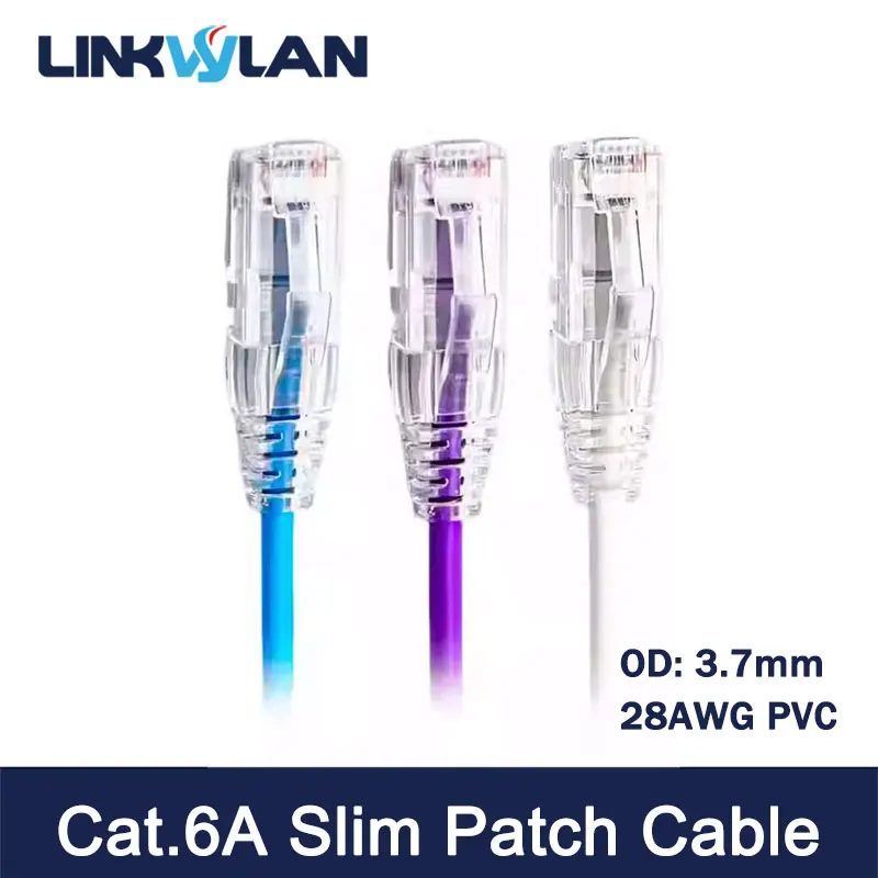Cat6A UTP Patchkabel 28AWG Slim Ethernet Kabel RJ45 Netzwerkkabel Farbe 4-Twisted Pair PVC Internet Lan Kabel