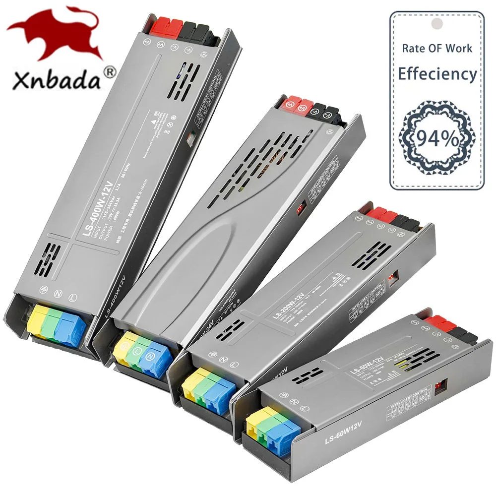 LED-Netzteil, Beleuchtungstransformatoren, 60 W, 100 W, 200 W, 300 W, 400 W, AC170?264 V auf DC12 V/24 V, Adaptertreiber für LED-Streifenlichter