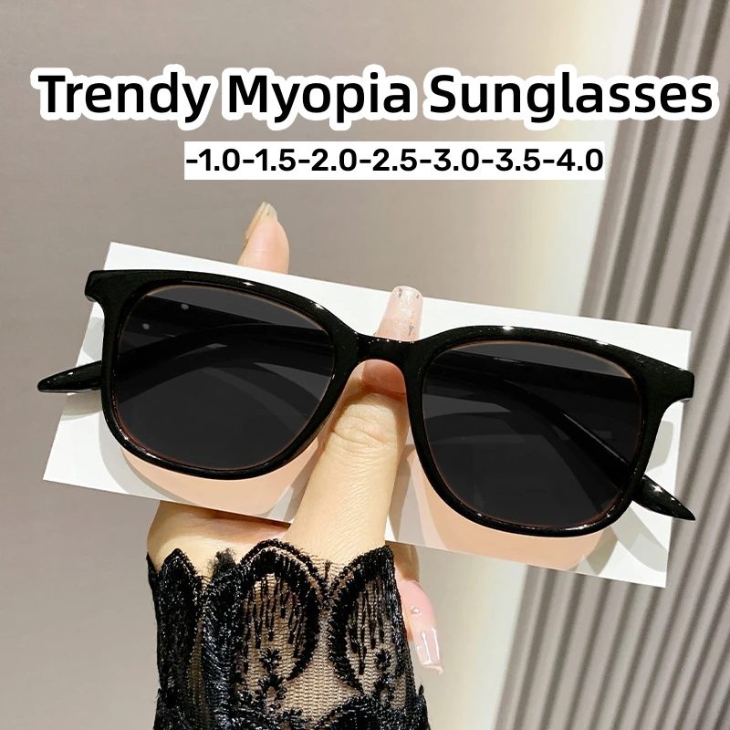 Unisex Trendige Neue Sonnenbrille Damen Retro Vintage Ultraleichte Kurzsichtigkeitsbrille Outdoor UV-Schutz Brillen mit Sehstärke