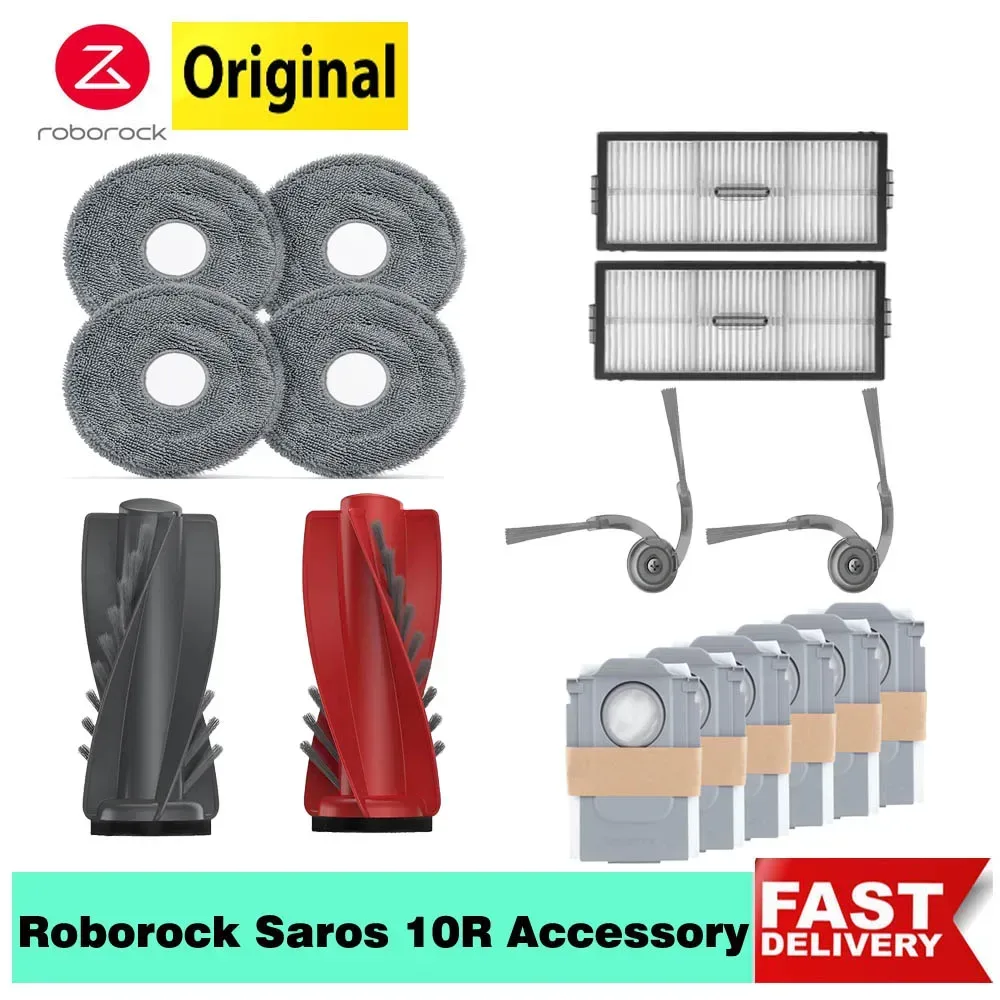 Original Roborock Saros 10R Zubehör Haupt-/Seitenbürste Mopptuch Staubbeutelfilter G20s Ultra Staubsaugerteile Original