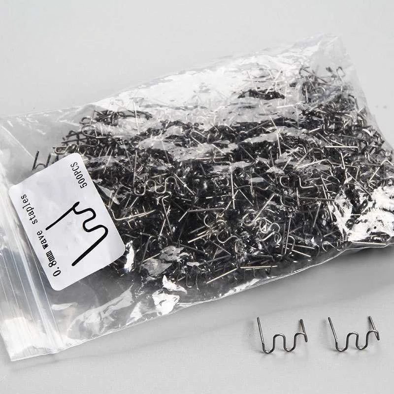 300 Stück Kunststoff-Schweißgerät, Heißhefter, Standard, vorgeschnittene Wellheftklammern, Stoßstangenkörperreparatur, 0,8/0,6 mm, Edelstahl-Schweißwerkzeuge