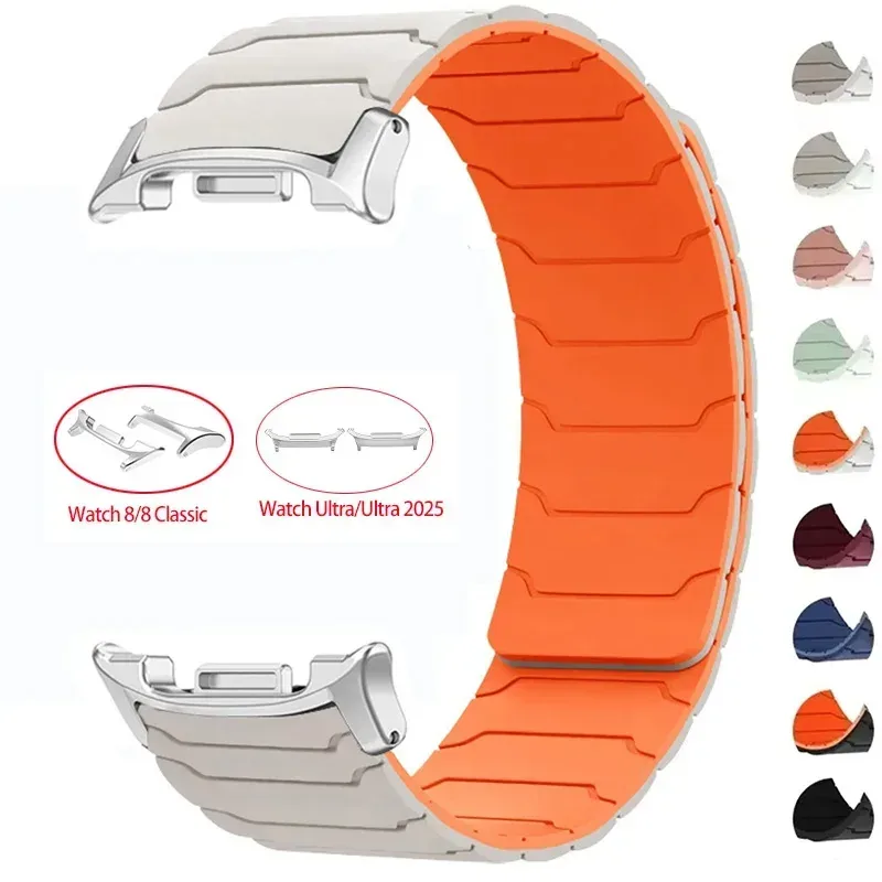 Magnetisches Silikonarmband für Samsung Galaxy Watch Watch Ultra 2025, 47 mm, Armband für Galaxy 8 40 mm, 44 mm/8, klassisches 46 mm Sportarmband