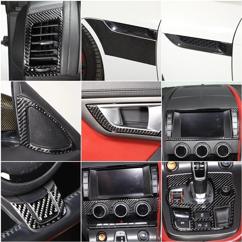 Weiche Kohle faser ist für Jaguar F-TYPE 2008-2014 Auto Armaturen brett Konsole Dekoration Abdeckung Aufkleber Auto Modifikation Zubehör