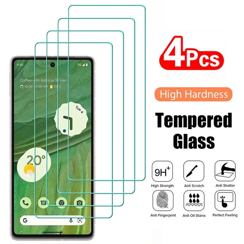 4PCS Gehärtetes Glas für Google Pixel 9 10 8 Pro 9A 8A 7 7A 6 6A 5 4A 4 XL 3 schützende Transparente Displayschutzfolie Glas