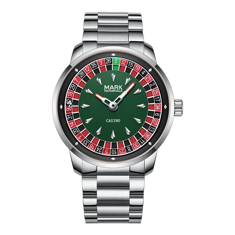 Mark Fairwhale 5031 Neue Top-Marke Herren-Quarzuhr mit Rotierendem Digitalzifferblatt, Unterhaltsame Coole Wasserdichte Uhr mit Nachtlicht, Reloj