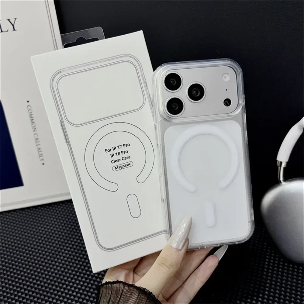 Original für Magsafe Magnetisches Kabelloses Ladegehäuse für iPhone 18 17 Air 16 15 14 13 12 11 Pro Max Plus Mini Klare Rückabdeckung