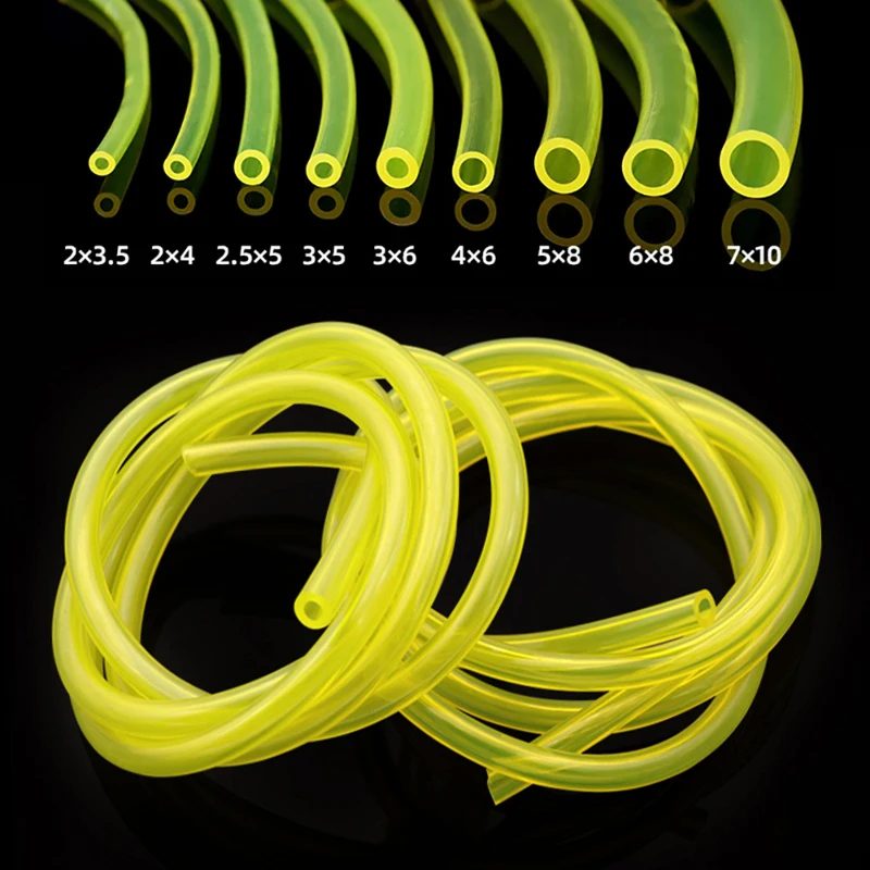 Kraftstoff-Benzinschlauch Gelber Polyurethan-Benzinrohr für Motorrad Auto Ölbeständiger Flexibler Schlauch Durchmesser 2mm 3mm 4mm 5mm 6mm 7mm