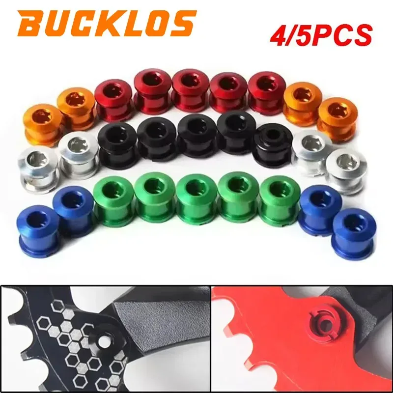 BUCKLOS Fahrrad-Kurbelgarniturschrauben, 6,5 mm, 8,5 mm, Fahrrad-Kettenblattschrauben, Aluminiumlegierung, Fahrrad-Kettenblattschraube, 4 Stück, 5 Stück, MTB-Kurbelschraube