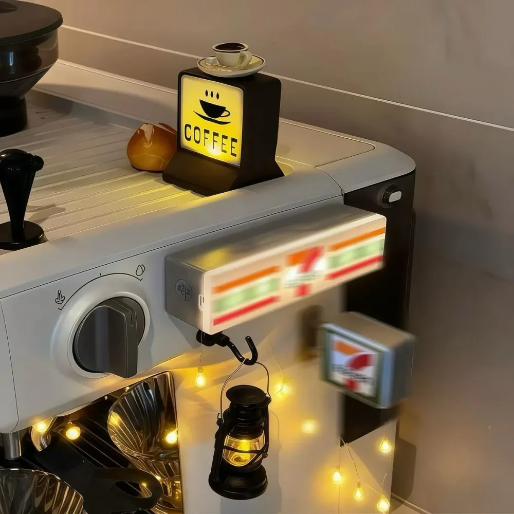 Trendiger Kühlschrankmagnet im Convenience-Store-Stil, Miniaturmodell mit Magnetischer Anziehungskraft, Dekorative Nachtbeleuchtung, Atmosphärisches Licht, Leuchtende Beschilderung