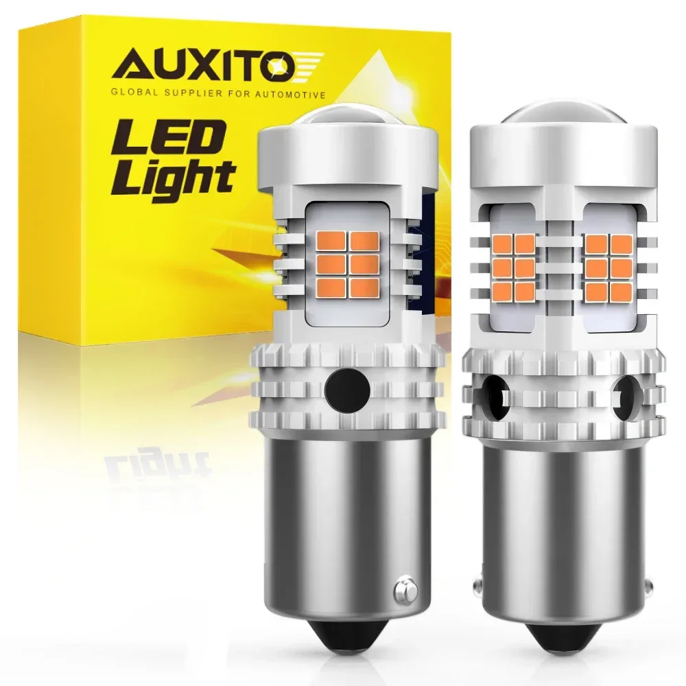 AUXITO 2 Stück BA15S P21W LED Kein Hyper-Flash Gelb 1156 BAU15S PY21W LED-Birnen Auto-Blinker Canbus Fehlerfrei 12V