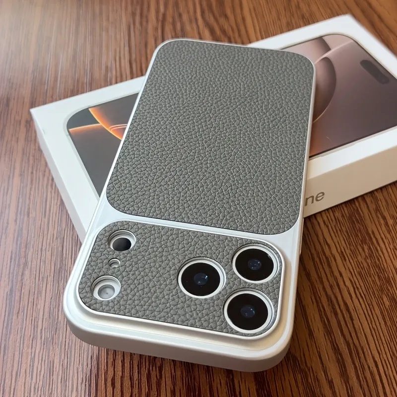 Luxuriöse Matte Sofort-Imitationsleder-Handyhülle für iPhone 17 Pro Max 16 15 14 Pro 13 12 11 17 Stoßfeste Weiche Schutzhülle