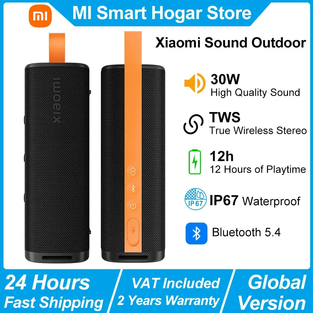 Neuer Xiaomi Sound Outdoor, 30W Leichter Tragbarer Lautsprecher, TWS Stereo Combo, IP67 BT5.4 Kabelloser Lautsprecher, 12h Lange Akkulaufzeit