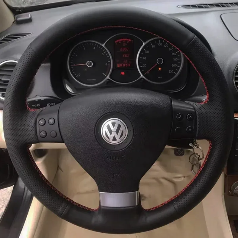 Für Volkswagen Golf 5 mk5 Passat B6 Tiguan 2007-2011 Geflecht Auto Lenkrad abdeckung Mikro faser Leder Autozubehör