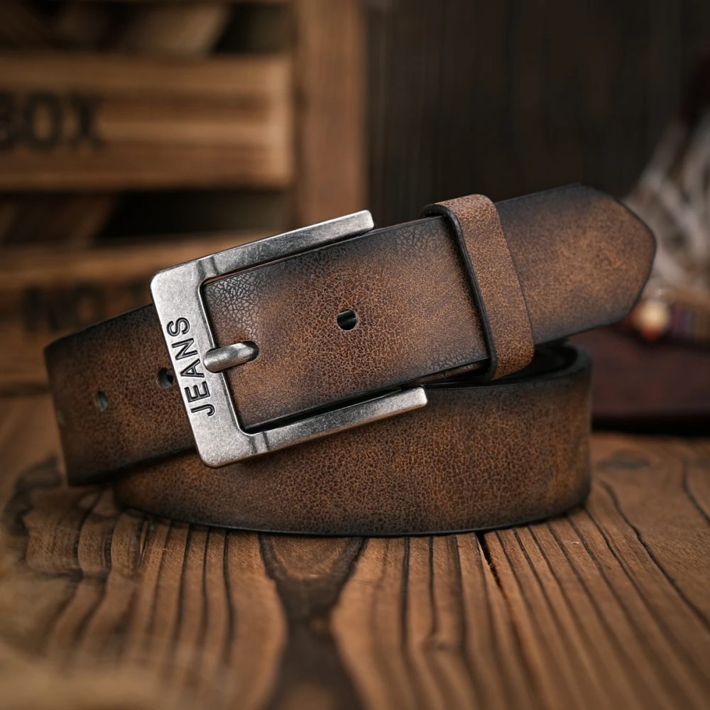 Ein lässiger Retro-Gürtel für Herren und Damen im westlichen Stil! PU-Ledergürtel mit Metallschnalle, geeignet für den täglichen Arbeitskleidung