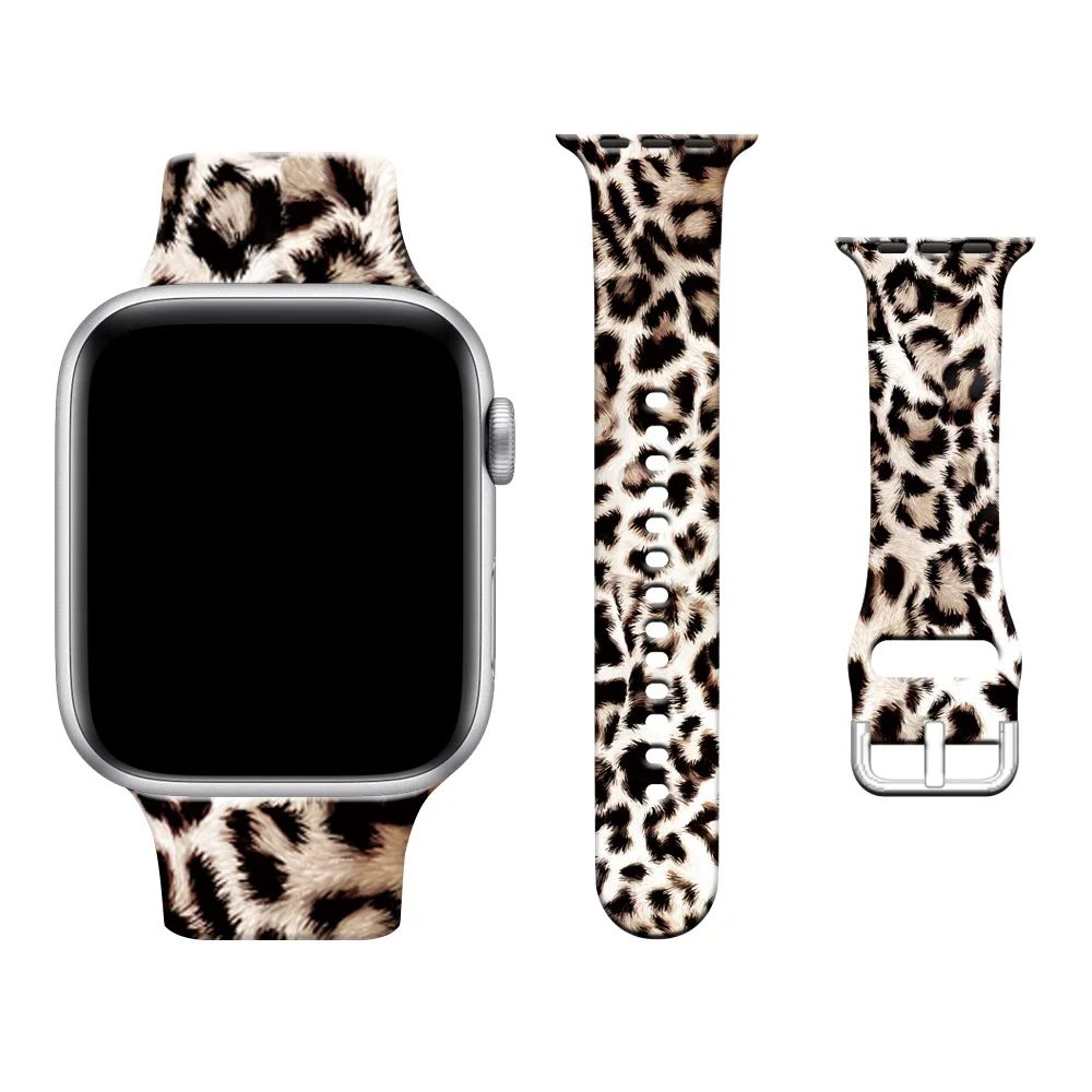 Leoparden armband für Apple Watch Ultra Band 45mm 41 49mm 44mm 42 40mm 46mm Silikon armband für iwatch Serie 10 9 8 7 6 5 4 se 3