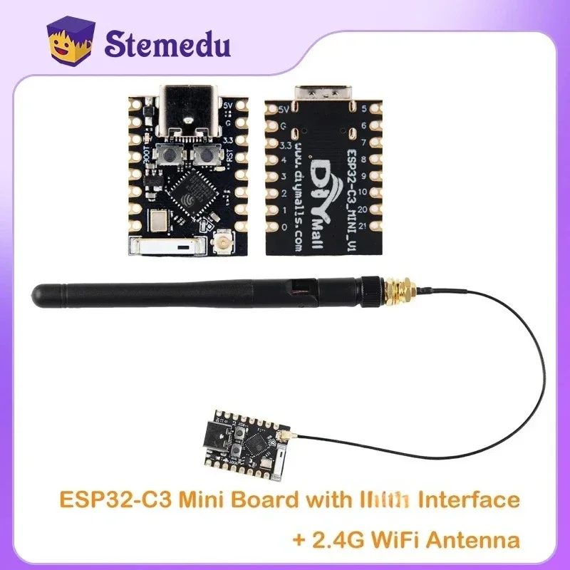 Neues Micro ESP32-C3 Mini Development Board ESP32-C3_Mini_V1 Wi-Fi+BT 2,4G WiFi-Antenne mit SMA-Kabel 3DBI U.FL auf SMA-Buchse