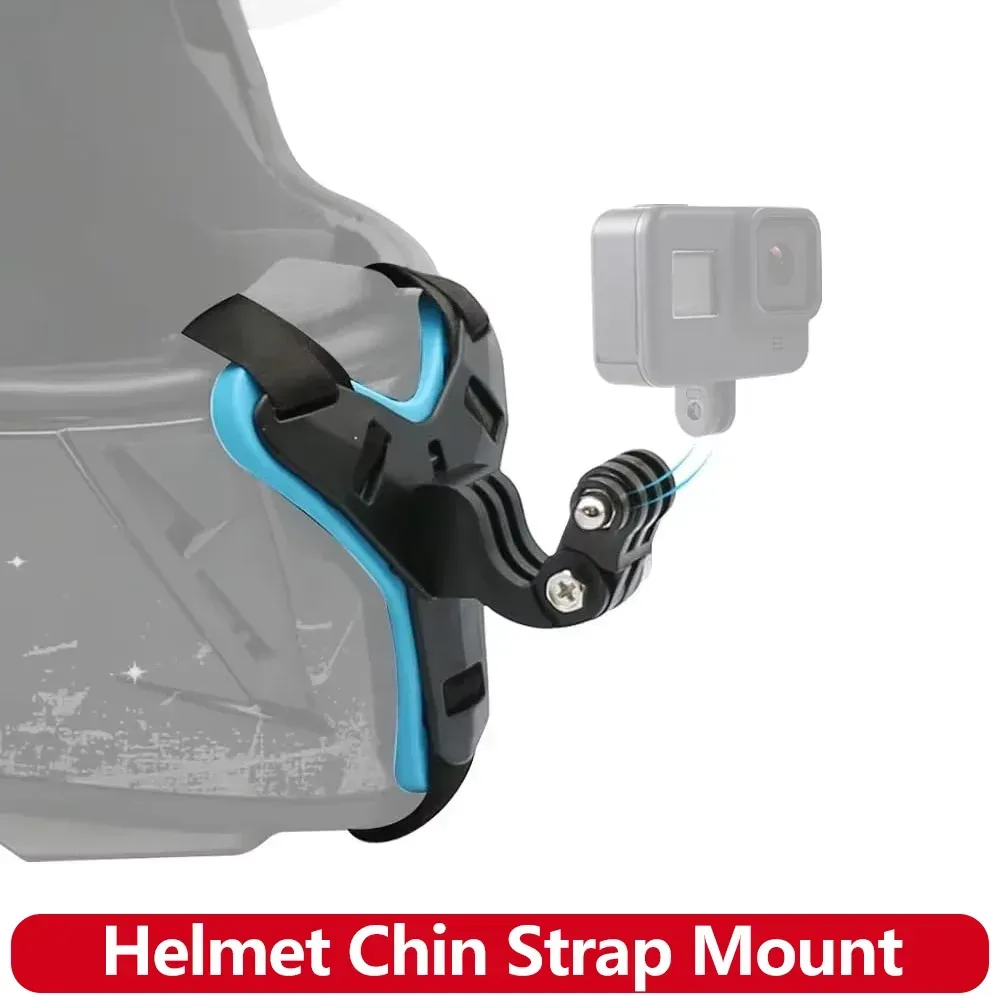 Motorradhelm Kinnriemenhalterung für GoPro Hero 13 12 11 10 9 8 DJI Osmo Insta360 SJCAM SJ4000 AKASO Action Kamerazubehör