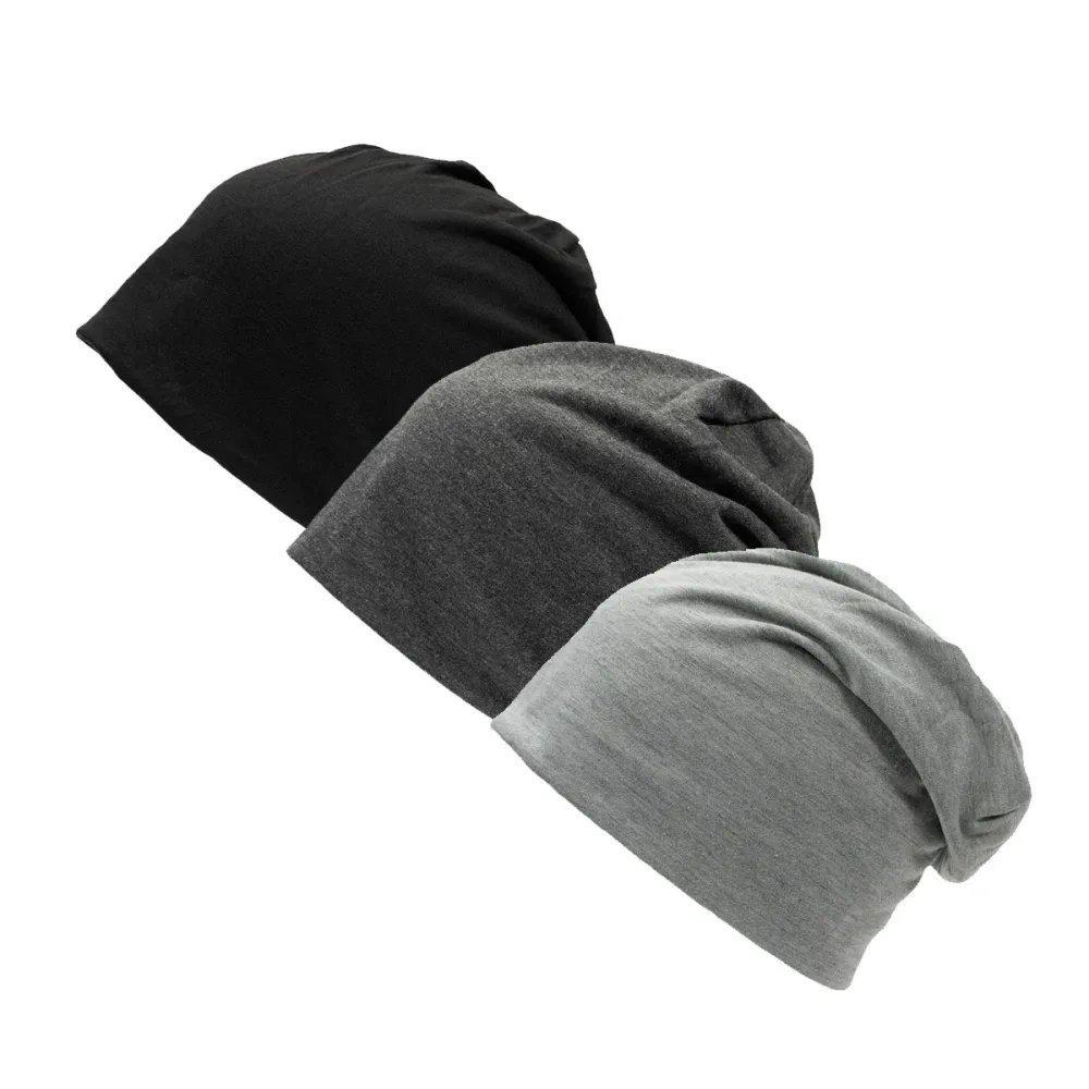 3 Stück Unisex-Mützen für Erwachsene, einfarbig, Pullover-Mütze, Turban, Chemotherapie-Mütze
