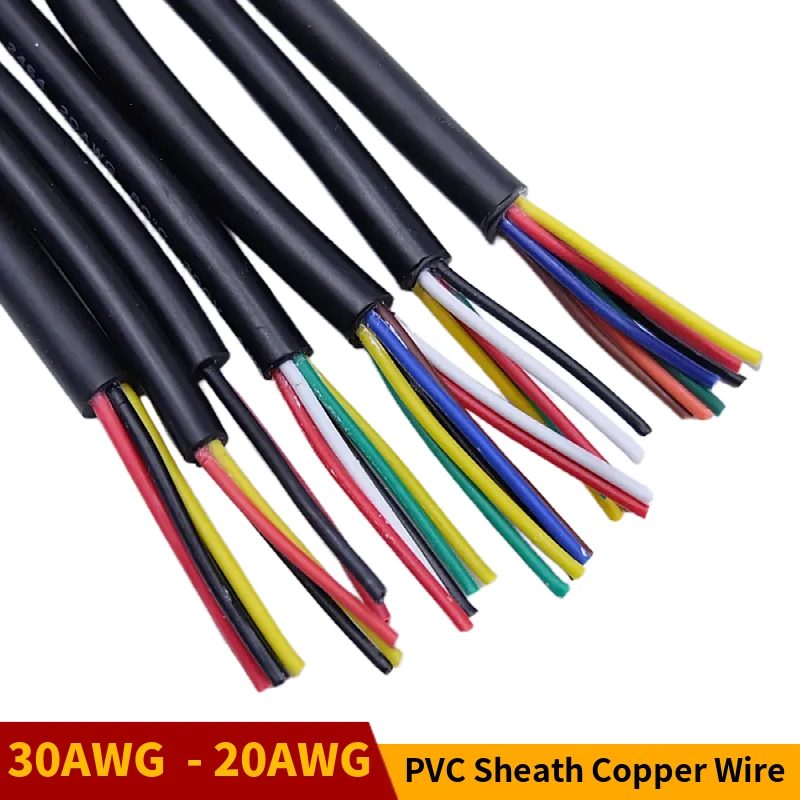 Ummanteltes Drahtkabel 30, 28, 26, 24, 22, 20, 18, AWG verzinntes Kupfer, 2, 3, 4, 5, 6, 7, 8, 10 Kerne elektronische Audiokabel für Automobil-LED-Leuchten
