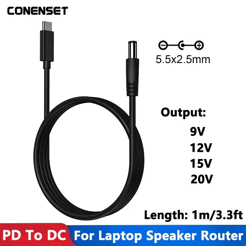 DC Zu Typ C USB PD 9V 12V 15V 20V 5,5x2,1mm 2,5 Netzteil Kabel für Wireless Router Laptop LED Streifen Lautsprecher CCTV Kamera