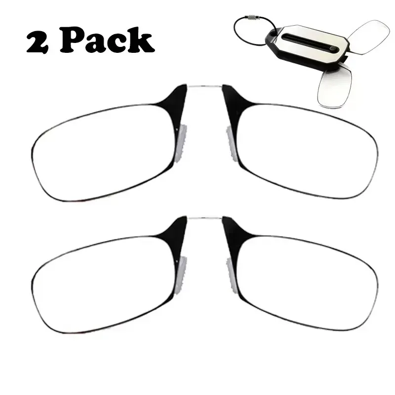 2PCS Mini Nase Clip auf Leseglas Männer für Frauen Randlose Tragbare Vergrößerungs Presbyopie Brille Brillen Damen