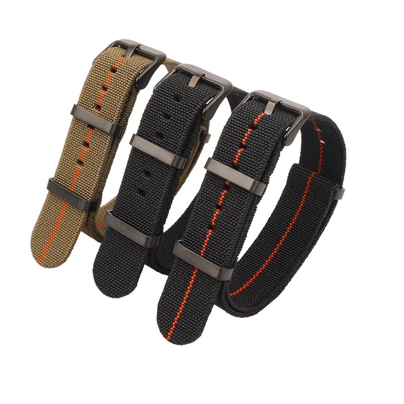 Waschbares elastisches Nylon-Armband für Seiko 60er Jahre, französische Truppen, Fallschirmtasche, Nato-Armband, 18 mm, 20 mm, 22 mm, wasserdichtes Outdoor-Armband