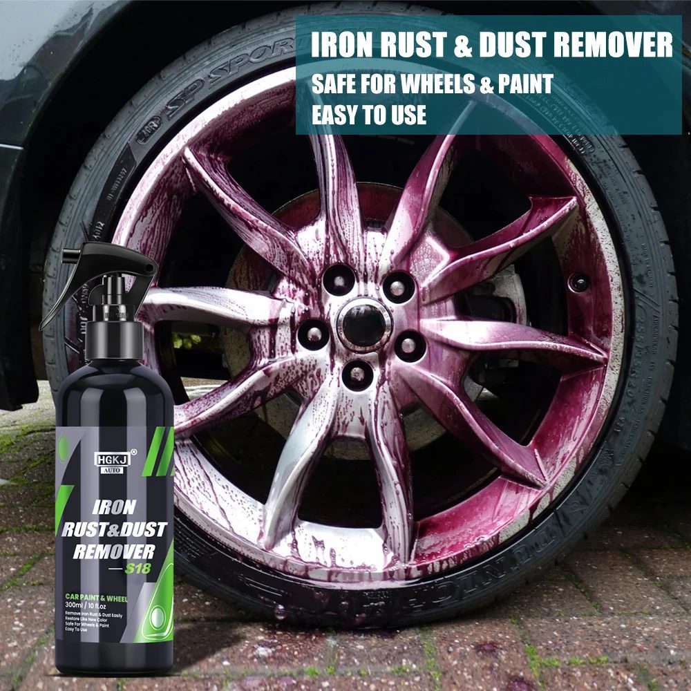 HGKJ Autolack & Rad Eisenpartikel Pulverreinigung Super Rost Staubentferner Spray Metalloberfläche Defender Auto Felgenreiniger