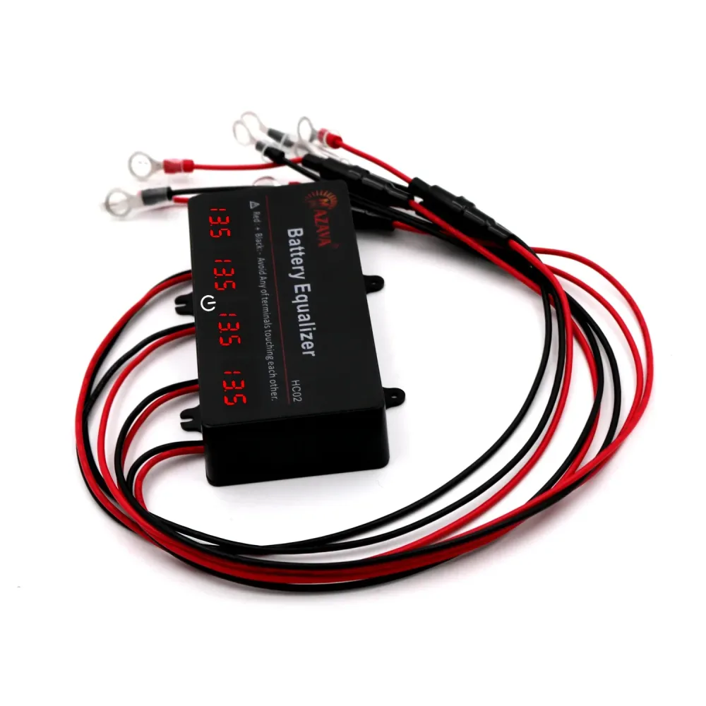 Mazava HC02 LED-Display Batterieausgleicher für 4 x 12V Batterien Balancer 4S Aktiver Spannungsausgleicher für Blei-Säure und LiFePO4 Batterien