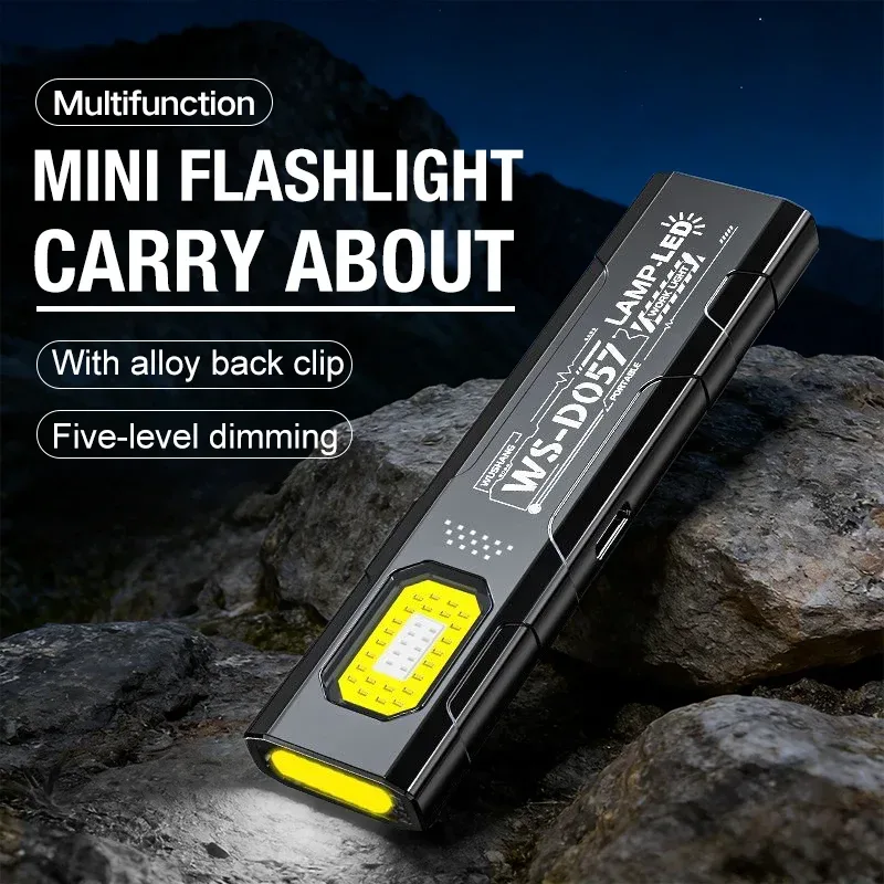 Multifunktionales Arbeitslicht LED Magnetisch Rot Blau Blinkend Mini Outdoor Starklicht Superhelles Wartungslicht Taschenlampe