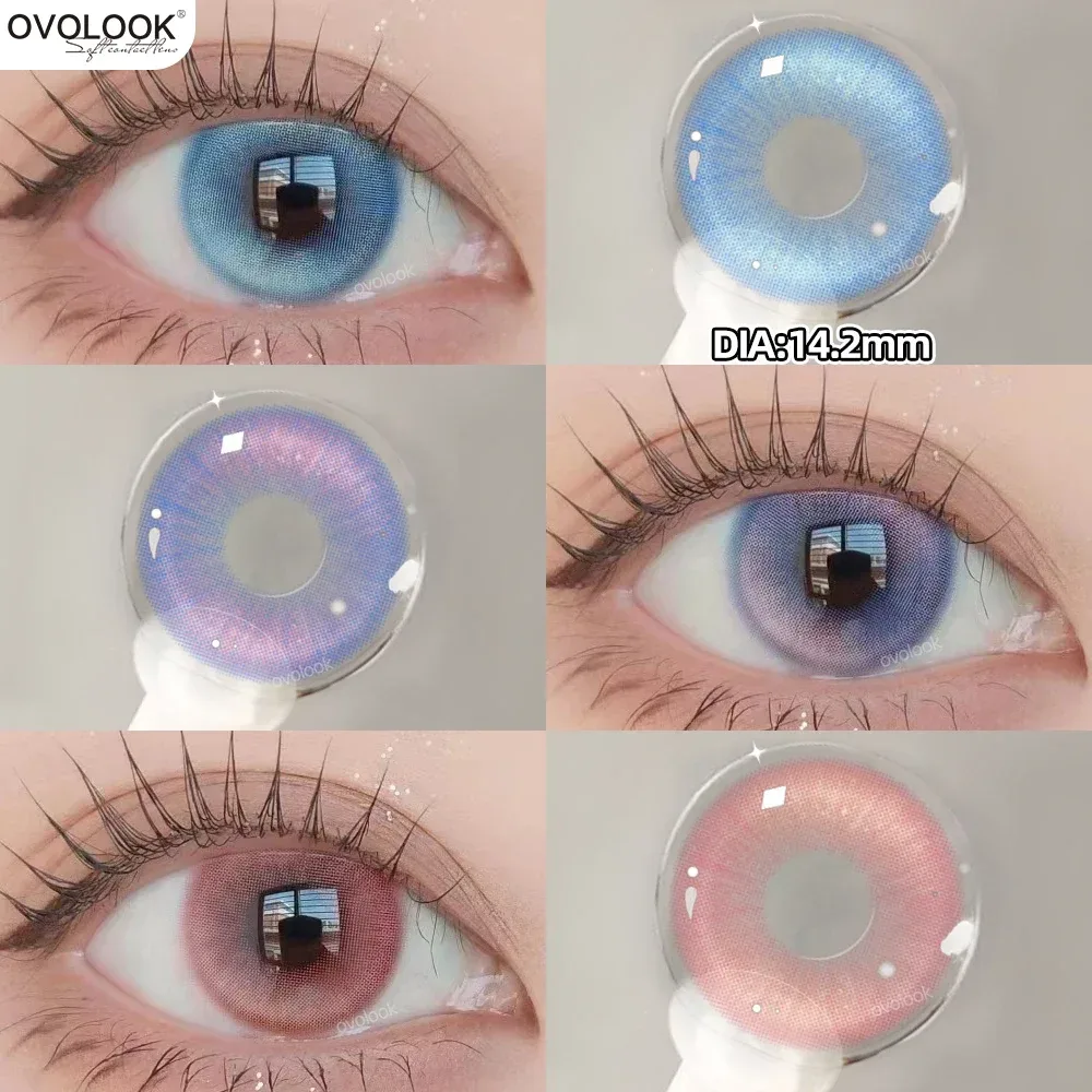 OVOLOOK-2 teile/para Schönheit Lila Kontaktlinsen für Augen Myopie Farbige Kontaktlinsen Natürliche Blaue Linse Mode Cosplay Schüler