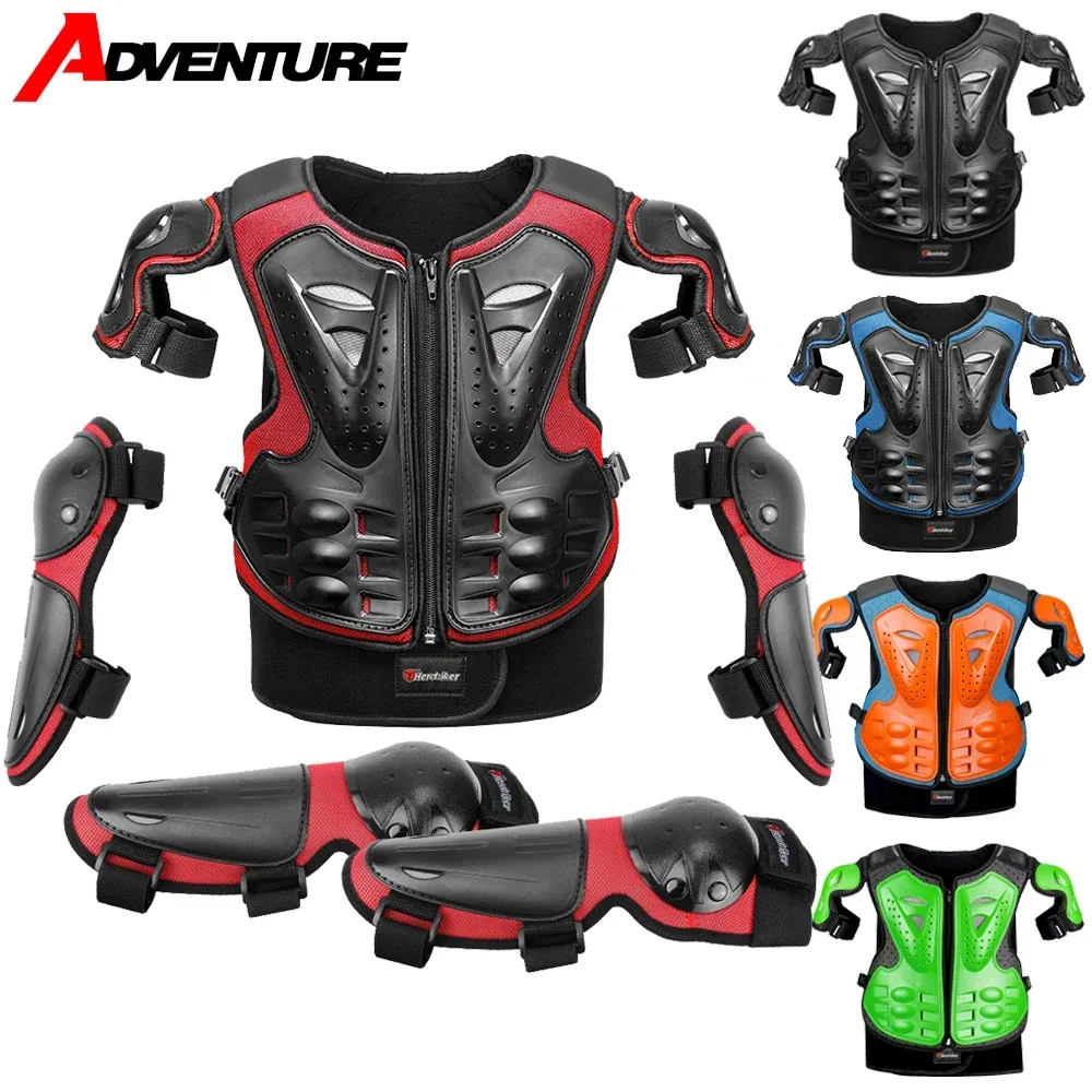 Kinder Motorrad Rüstung Weste Schutz Motocross Körper Rüstung Jacke Schutz Rüstungen Reiten Knieschoner Moto Volle Rüstung Kinder