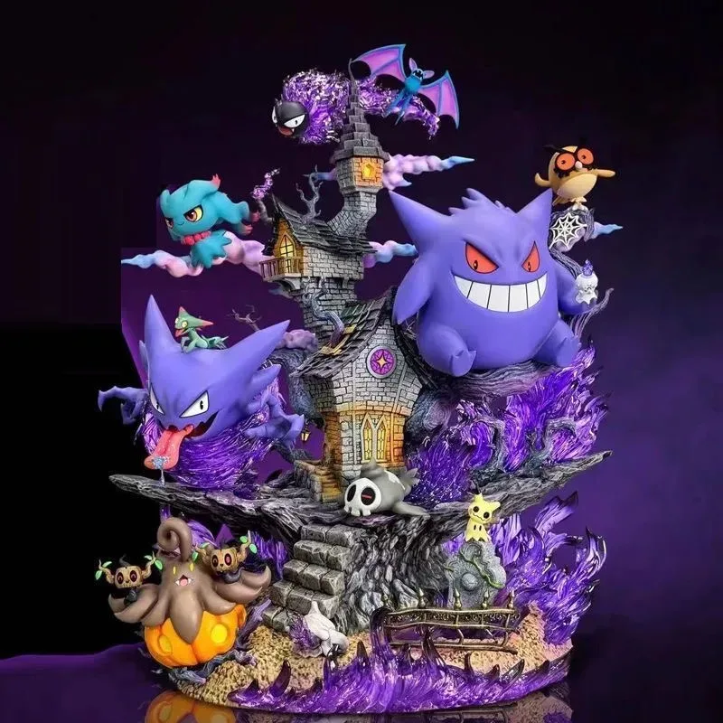 32 cm/12,6 in Ainme Pokemon Figur Gengar Evolution Familie eimer Action-figuren Pvc Statue Sammlung Modell Spielzeug Geschenke