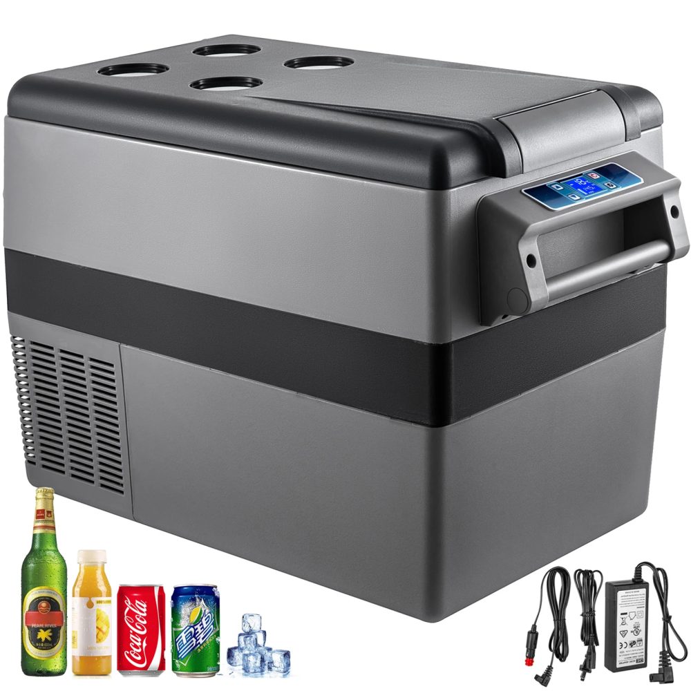 SucceBuy 20L 22L 35L 45L 55L Autokühlschrank Mini-Kühlschrank mit Gefrierfach Tragbarer Kompressorkühler DC 110-240V Eisbox für Camping