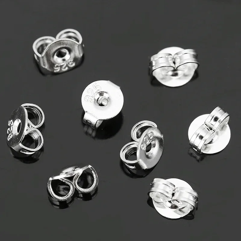 50 teile/paket 925 Sterling Silber Ohrringe Zurück Ohrring Stopper Erkenntnisse Für Stud Ohrringe Verschluss DIY Schmuck Machen Erkenntnisse