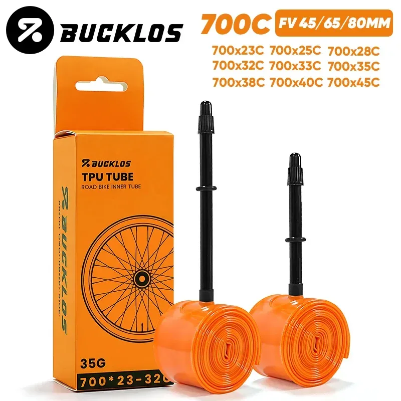 BUCKLOS Gravel-Rennrad-Schlauch 700C Fahrrad-TPU-Schlauch 700x23/32C 700x33/45C TPU-Innenschlauch 45mm 65mm 80mm Presta-Ventil