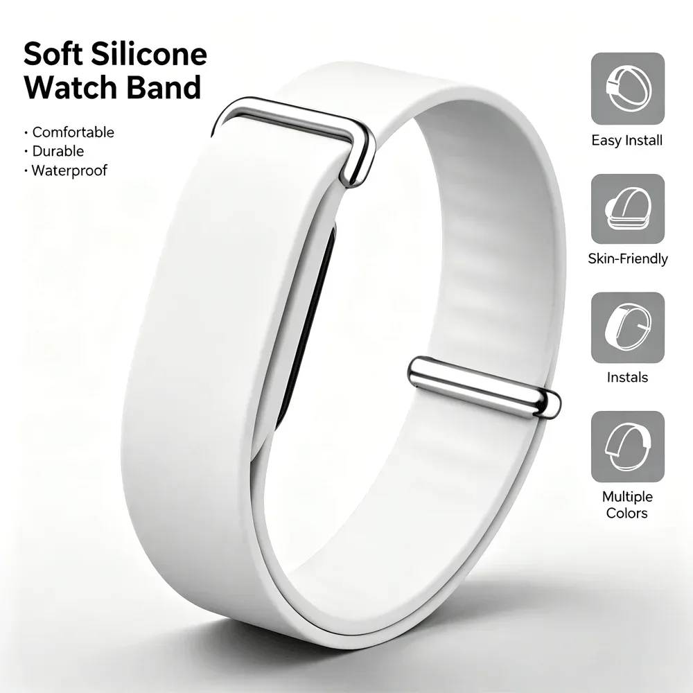 Weiches Silikon-Uhrenarmband für Google Fitbit Air Gummi-Ersatzarmband für Google Sport Loop Correa Armband