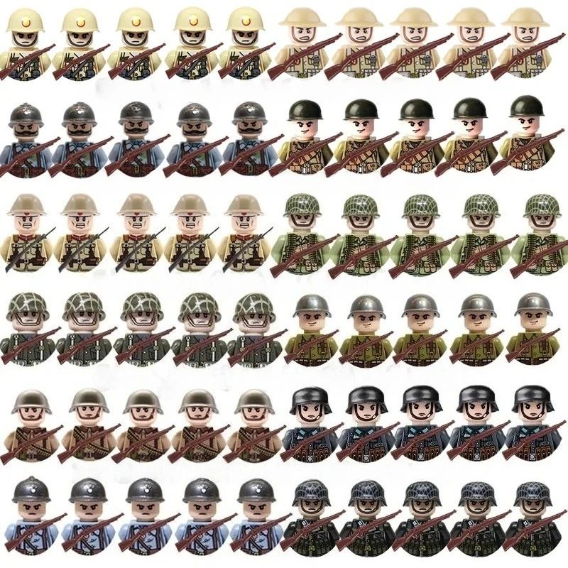 20 Actionfiguren von sowjetischen Soldaten aus den Vereinigten Staaten, Großbritannien, Frankreich, Japan, Kanada und Italien als Spielzeug und Geschenke
