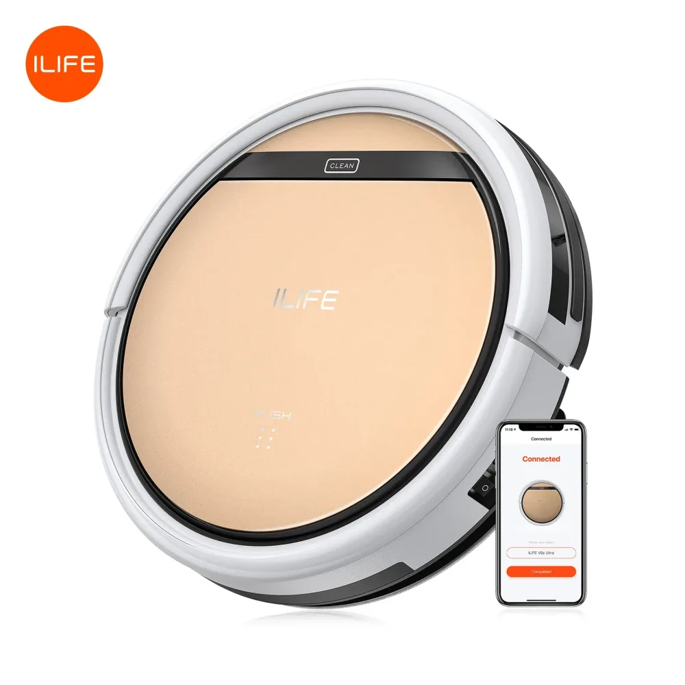 ILIFE V5s Ultra Roboter-Staubsauger und Wischmopp-Kombination, 4000Pa Saugkraft, App-/Fernbedienung, Kartenkennzeichnung, Reinigungsplanung