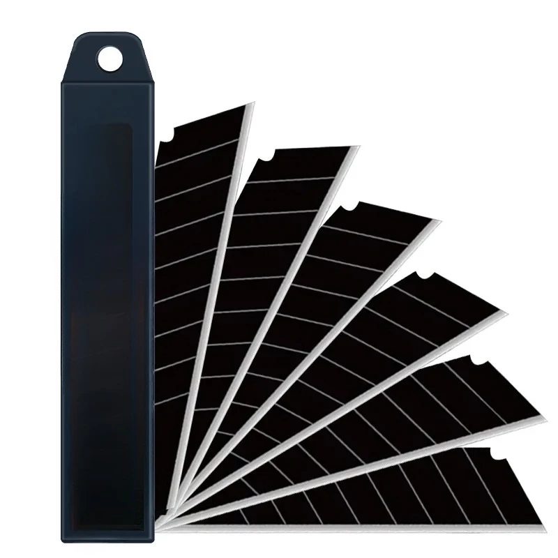 10/100 Stück Kohlenstoffstahl-Universalmesserklingen 100mm*18mm Schwarze Ersatzklingen für DIY, Büro, Schnitzarbeiten & Schreibwaren