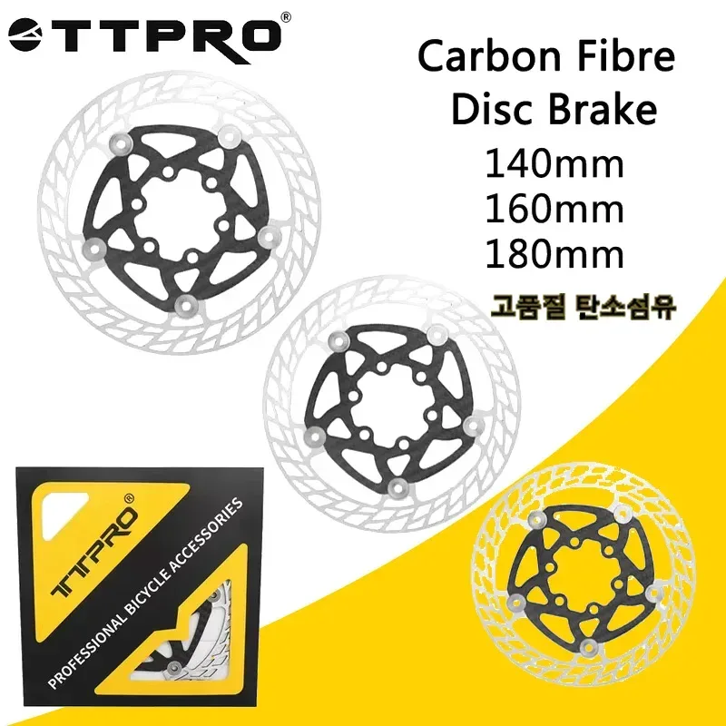 TTPRO Ultraleichte Fahrrad-Bremsscheibe 140/160mm Hohlgefräste Hochfeste Stahl MTB Rennrad 6 Schrauben/Center Lock Scheibenbremsen-Rotoren