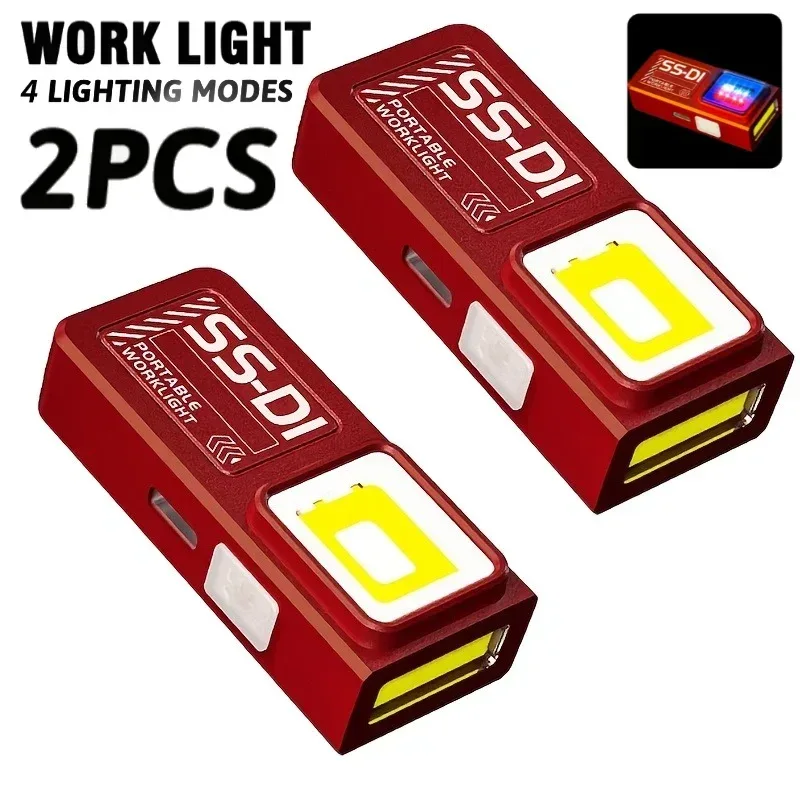 LED COB Mini-Taschenlampe USB Wiederaufladbare Mini-Fackel Tragbare Arbeitsleuchte mit Magnet Outdoor Notfall Wandern Angeln Laterne