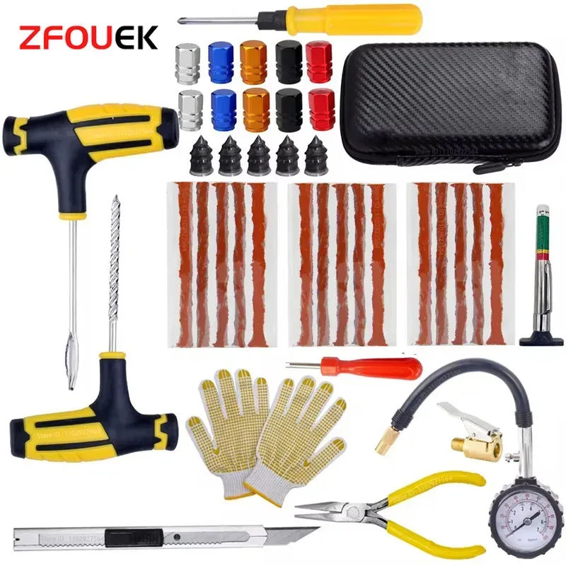 Auto Reifen Reparatur Kit Punktion Stecker Werkzeuge Reifen Punktion Notfall für Reifen Streifen Rühren Kleber Reparatur Tool Kit Auto Zubehör