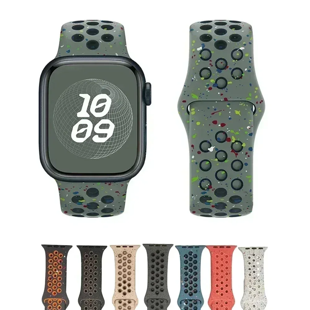 Original Silikon Armband Für Apple Ultra 2 49MM Sport Gummiband Für Iwatch 10 9 8 7 6 SE 4 3 2 45MM 44MM 42MM 41MM 46MM
