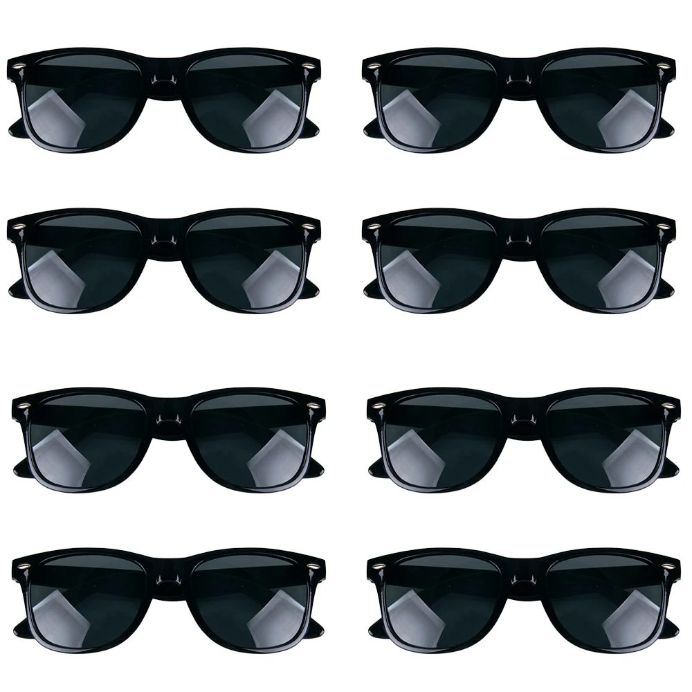 8?12 Paar schwarze Sonnenbrille mit quadratischem Rahmen für Damen und Herren, Braut und Bräutigam, Fotobrille, Brautparty, Junggesellenabschied, Dekoration