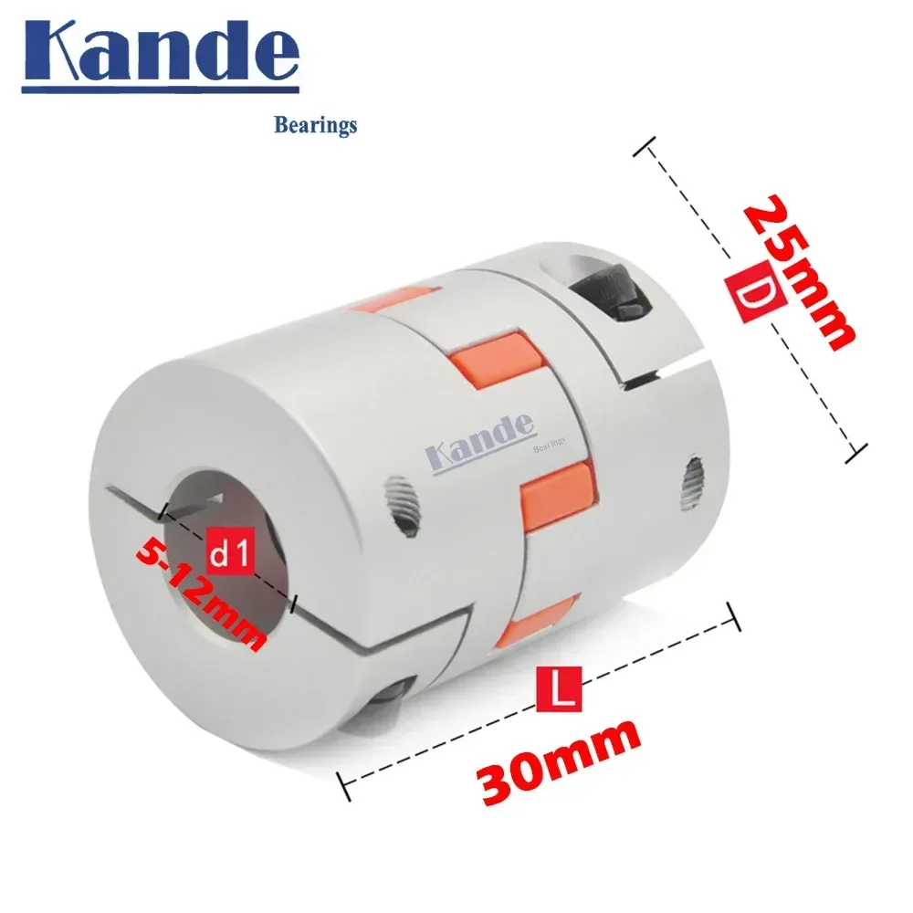 BW Drei Backen D25L30 Koppler Aluminium Plum Flexible Welle Kupplung Motor Anschluss CNC Flexible Kupplungen 5/6/6.35/8/10/12mm
