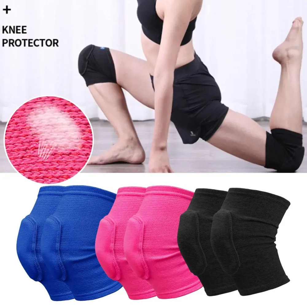 2 Stück Sport-Kompressions-Knieschützer, elastischer Knieschutz, verdickter Schwamm, Kniebandage, Unterstützung für Tanzen, Workout, Training