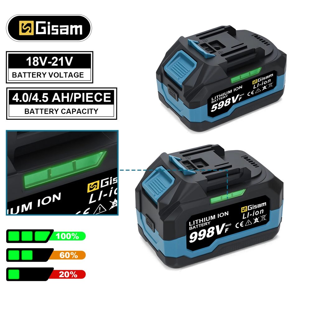 G? 4,0 Ah 4,5 Ah wiederaufladbarer Lithium-Ionen-Akku für Akku-Schleif-/Bürstenlosen Schraubenschlüssel/Schraubendreher für 18-V-Akkus von Makita